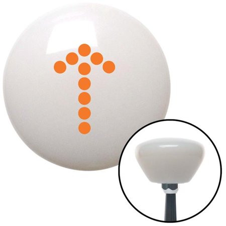 American Shifter Orange Dotted Directional Arrow Up White Retro Shift Knob with M16 x 1.5 Insert Brody