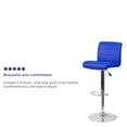 thumbnail image 4 of BizChair 2 Pk. Contemporary Blue Vinyl Adjustable Height Barstool with Rolled Seat and Chrome Base, 4 of 12