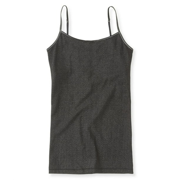 Aeropostale Shimmer Favorite Cami Tank Top para Mujer, Negro, X-Large Aeropostale Cami