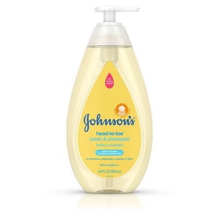 4 Pack - JOHNSON'S Head-To-Toe Gentle Tear- Free Baby Wash & Shampoo for Babyâ€™s Sensitive Skin 16.9 oz