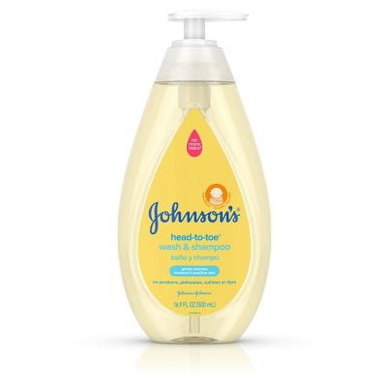JOHNSON'S Head-To-Toe Gentle Tear- Free Baby Wash & Shampoo for Baby�s Sensitive Skin 16.9 oz (Pack of 4)