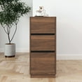 thumbnail image 4 of Modern Walnut Kitchen Sideboard with Glass Sliding Doors, 3 Drawers and Display Shelf, Stylish Storage Cabinet for Any Space, 4 of 17