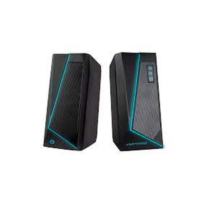 bocinas gamer vortred thunder con rgb bluetooth/3.5mm color negro vortred thunder Par de bocinas gamer Vortred Thunder color negro en vista frontal 3/4, torres compactas con panel frontal texturizado y líneas angulares; franjas de iluminación RGB visibles y botones táctiles en una unidad; conectividad por Bluetooth o cable 3.5 mm según especificaciones; fondo neutro, diseñadas para audio de videojuegos y reproducción de música; también suelen usarse en escritorios para multimedia.