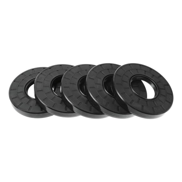 Sello de aceite universal Unique Bargains TC de doble labio con resorte de acero, anillo de sello de eje rotativo 40x90x12mm, caucho nitrilo negro de alta presión, 5 piezas