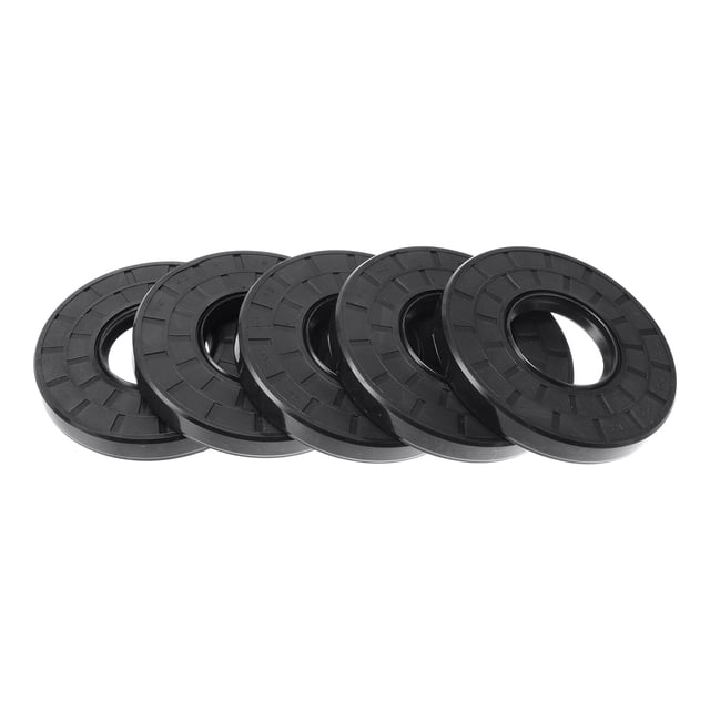 Sello de aceite universal Unique Bargains TC de doble labio con resorte de acero, anillo de sello de eje rotativo 40x90x12mm, caucho nitrilo negro de alta presión, 5 piezas