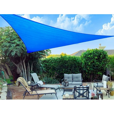 SUNNY GUARD Sun Shade Sail 9.10/12/20/16.5/14FT Triangle UV Blockage Canopy Cover for Outdoor Patio Garden,9 10  x9 10  x14  Blue