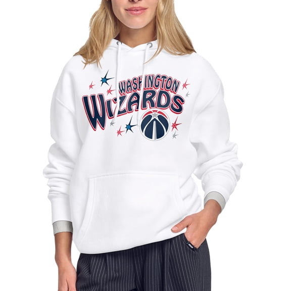 Women's Starter White Washington Wizards Fireworks Fleece Hoodie