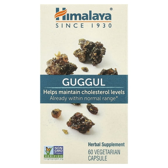 Himalaya Guggul Herbal Supplement, HDL & LDL Support, Liver Cleansing, 60 Capsules