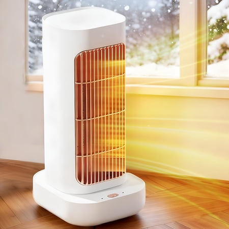 HIBIBUD Space Heater Small Electric Space Heaters with 90° Oscillation Portable Space Heaters for Indoor Use Overheat & Tip Over Protection Room Heater for Bedroom Living room Offices Garage White