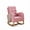 Pink lambswool without footrests, variant on Upholstered Rocking Chair, Nursery Glider Chair with High-Density Foam, Hardwood Frame.