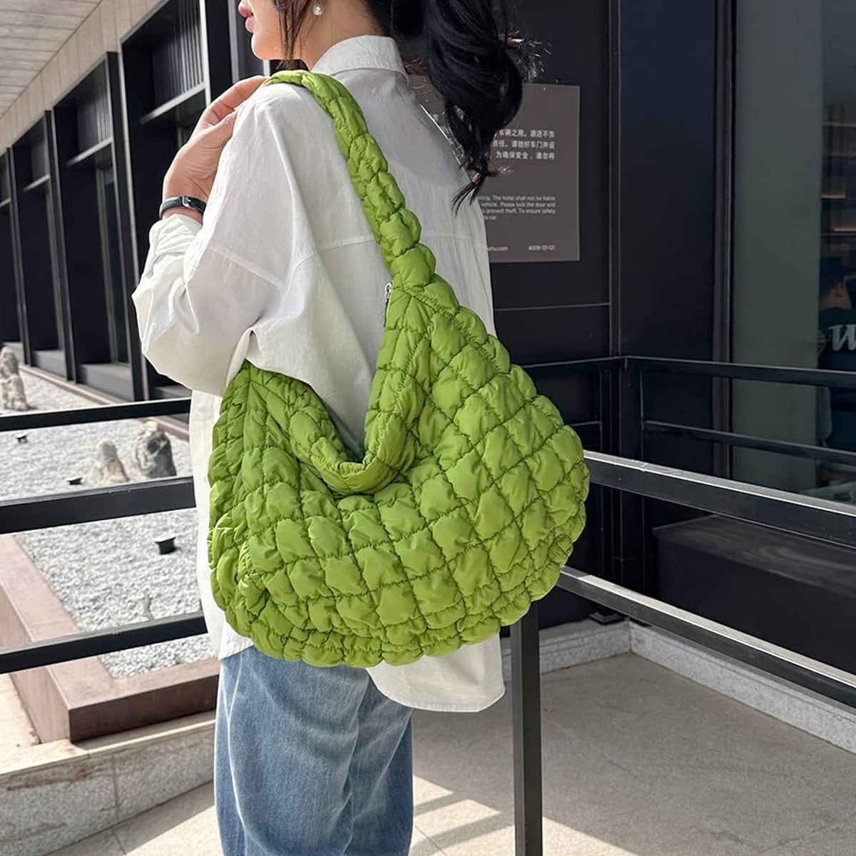 [JOY GRYSON] Hudson Puffer Shoulder Bag ★2COLOR★ Puffer shoulder bag Nylon padded woven handbag designer