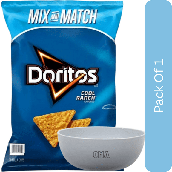 Doritos Cool Ranch Tortilla Chips-18.38oz- With Olive White Bowl By OMA