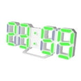 thumbnail image 2 of Abbracc USB LED Desk Wall Table Clock Green White+Green, 2 of 5