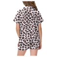 thumbnail image 3 of JAJAHO Girls Satin Pajamas Set Leopard 2 Piece Pjs Short Sleeve Button Up Shirts And Shorts Sets For Kids 2-13Y, 3 of 5