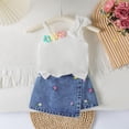 thumbnail image 2 of GXWEA Baby Girls' Clothing Sets 2T Girl Clothes Summer Toddler Girl Clothes Baby Girl Sleeveless Shirt Shorts Set Cute Outfits, 2 of 9