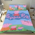 thumbnail image 1 of Peppa Pig Conjunto de sábanas temático, trío de piezas, cómodo y amigable con la piel, diseño único, regalo de decoración para el hogar para familiares, amigos y fans,173X218cm, 1 of 6