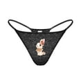 thumbnail image 2 of Sexy G-String Thongs for Women Cotton Panties T-back Tangas Rabbit Pattern Sticker Low Rise Underwear, 2 of 3