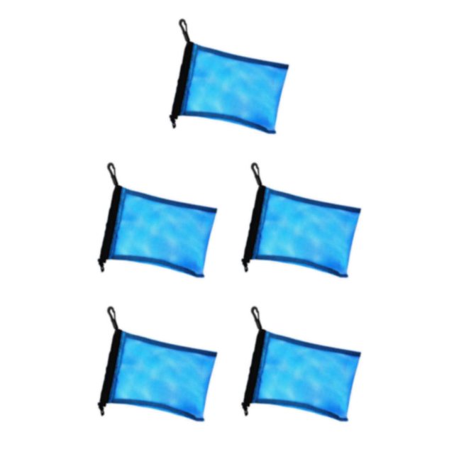 maskred Compact Dive Swimming Drawstring Mesh Bag for Diving Snorkel Gear Blue 9 Inch x 6.5 Inch 5Set