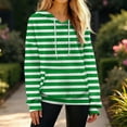 thumbnail image 2 of Sexlip Women's Fashionable Casual Hooded Long-sleeved Printed Pocket Hooded Drawstring Sweatshirt Green M, 2 of 4