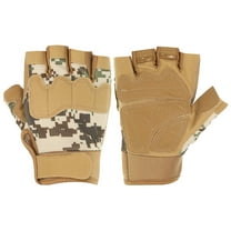 Uxcell Men's Outdoor Fingerless Gloves Half Finger Gloves Breathable Workout Gloves Desert Camo 1Pair XL