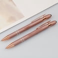 thumbnail image 4 of CoreLiving 2-in-1 Retractable Stylus Ballpoint Pen with Fine Point Stylus Tip for Touch Screens, Metal Body, 1.0 mm Black Ink, 6 Pack Rose Gold, 4 of 5