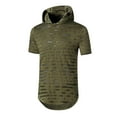 thumbnail image 2 of HAPIMO Loose Hoodie Pullover for Men Holiday Fashion Tees Solid Color Teens Tops Short Sleeve Crew Neck Summer Activewear Casual Workout Army Green L, 2 of 4