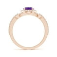 thumbnail image 2 of ANGARA Natural Vintage Style Oval 1.15 ct Amethyst Halo Ring in 14K Rose Gold for Women (Size-8x6mm) | February Birthstone, Birthday, Anniversary, Jewelry Gift for Women | Natural Amethyst Ring, 2 of 8