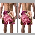 thumbnail image 3 of luoweisi Men's Beach Shorts Quick Dry Swim Trunks with Mesh Lining Peony M, 3 of 5