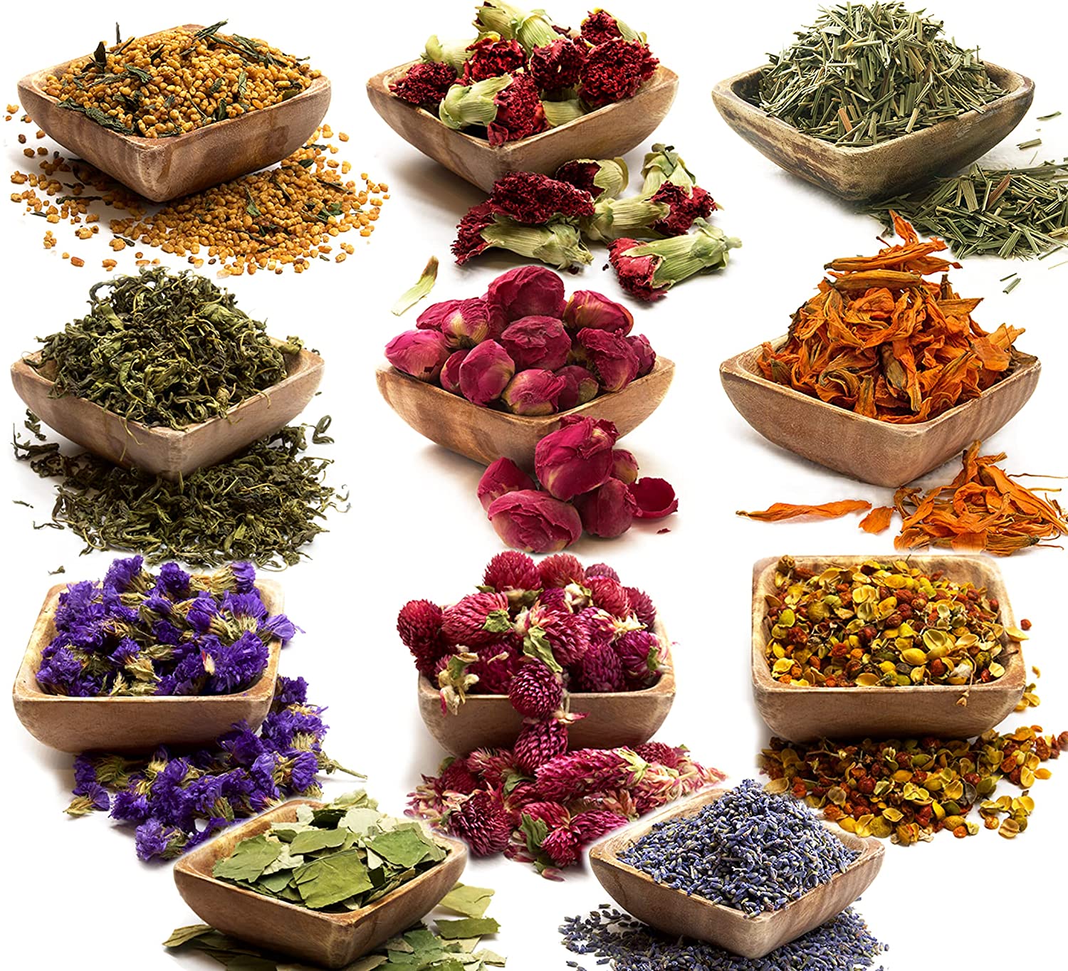 Natural assorted dried flowers for soap making, Dried herbs for candle