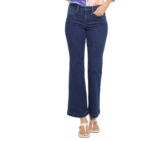 NYDJ Womens Denim Stretch Mid-Rise Flare Jeans