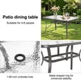 thumbnail image 4 of Pirecart Outdoor Glass Table with Umbrella Hole, Patio Dining Table for 6, for Garden, Balcony, Backyard, Poolside, Lawn, Gray, 4 of 8