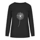thumbnail image 4 of ICHUANYI Liquidación Moda Mujer Cuello Redondo Manga Larga Camiseta Impresión Suelta Sudadera Blusa Tops ICHUANYI WER202308256888, 4 of 5