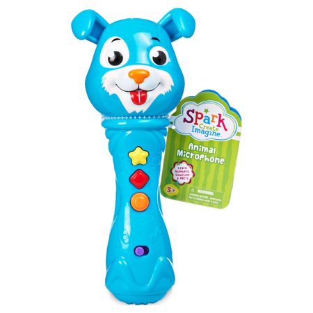 Spark Create Imagine, Interactive Learning Microphone Toy, 3 Modes, Unisex, Blue, 3 Years up