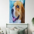 thumbnail image 4 of Beagle Tapestry, Polygonal Blurred Friendly Creature Curious Look Low Poly Effect Pattern, Wall Hanging for Bedroom Living Room Dorm Decor, 60W X 80L Inches, Pale Brown and Violet, by Ambesonne, 4 of 5