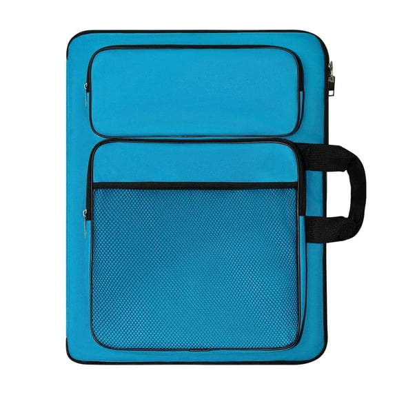 TreochtFUN Art Portfolio For Kids Artwork, Art Bag Organizer 15x18 In For Children Drawing Lesson,A3 artist Backpack Storage Sketchbook,Drawing Pencil,Artwork Set.Empty art case(Blue)