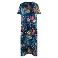 thumbnail image 4 of IROINNID Long Dresses For Women Summer Casual Leisure Comfy V-Neck Buttons Short Sleeve With Pocket Printed Swing Dresses, 4 of 4