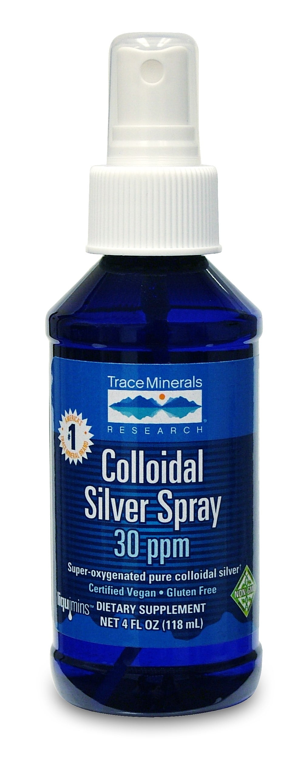 Trace Minerals Colloidal Silver Spray 30 PPM, 4 Oz