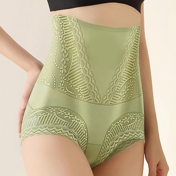 Womens High Waisted Shaping Panty Control Abdomen Flattening Lifting Seamless Underwear for Casual Wear Green,XL