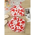 thumbnail image 2 of Suealasg Kids Girl Valentine’s Day 2Pcs Outfits Clothes 4T 5T 6T 7T Little Girls Summer Clothing Heart Print Camisole with Shorts, 2 of 8