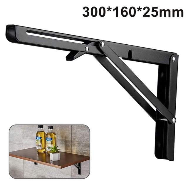 Soportes de estante plegables de acero inoxidable resistente, soporte de estante montado en la pared, ahorro de espacio para banco de trabajo de mesa, paquete de 2,0126