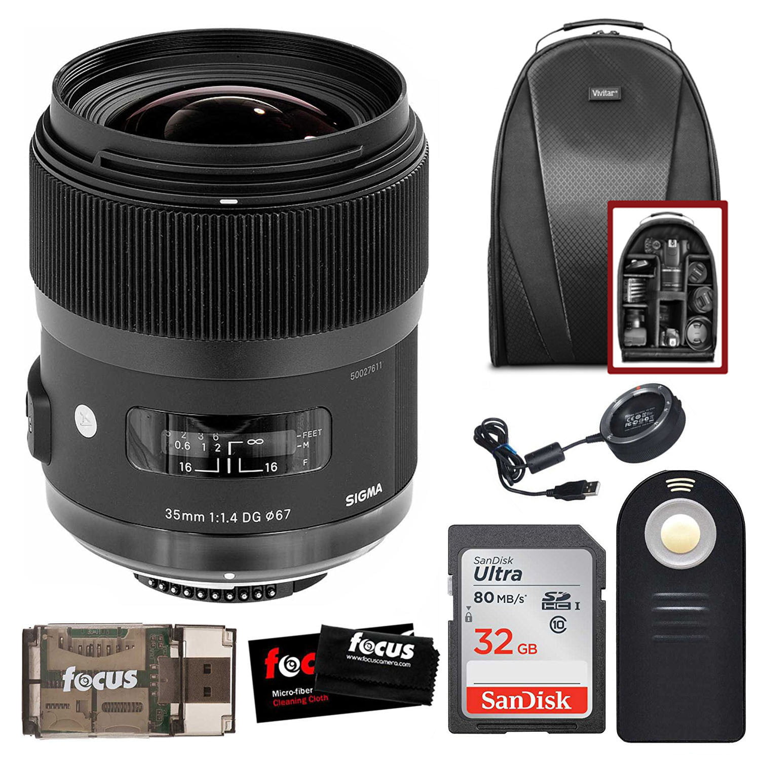 Sigma 35mm F1.4 ART DG HSM Lens for CANON DSLR Cameras w/ Sigma USB