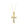Child's Small Two-Tone Crucifix Cross Necklace in 14kt Gold, 13"
