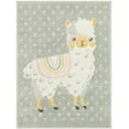 thumbnail image 2 of Unique Loom Whimsy Kids Collection Area Rug - Llama (2' 2" x 2' 11" Rectangle Gray/Ivory) Perfect For Kids Bed Room/Nursery Room/Living Room/Class Room/Play Room, 2 of 5