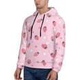 thumbnail image 2 of KLL Floral Strawberr Print Mens Hoodie Long Sleeve Casual Pullover Hooded Sweatshirt Fashion Drawstring Hoodies with Pocket-XX-Large, 2 of 6