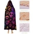 thumbnail image 4 of Gothic Skull Fleece Wearable Blanket for Adults with Halloween Themed Hooded Blanket Warm Cozy Bones Gift for Women, 4 of 6