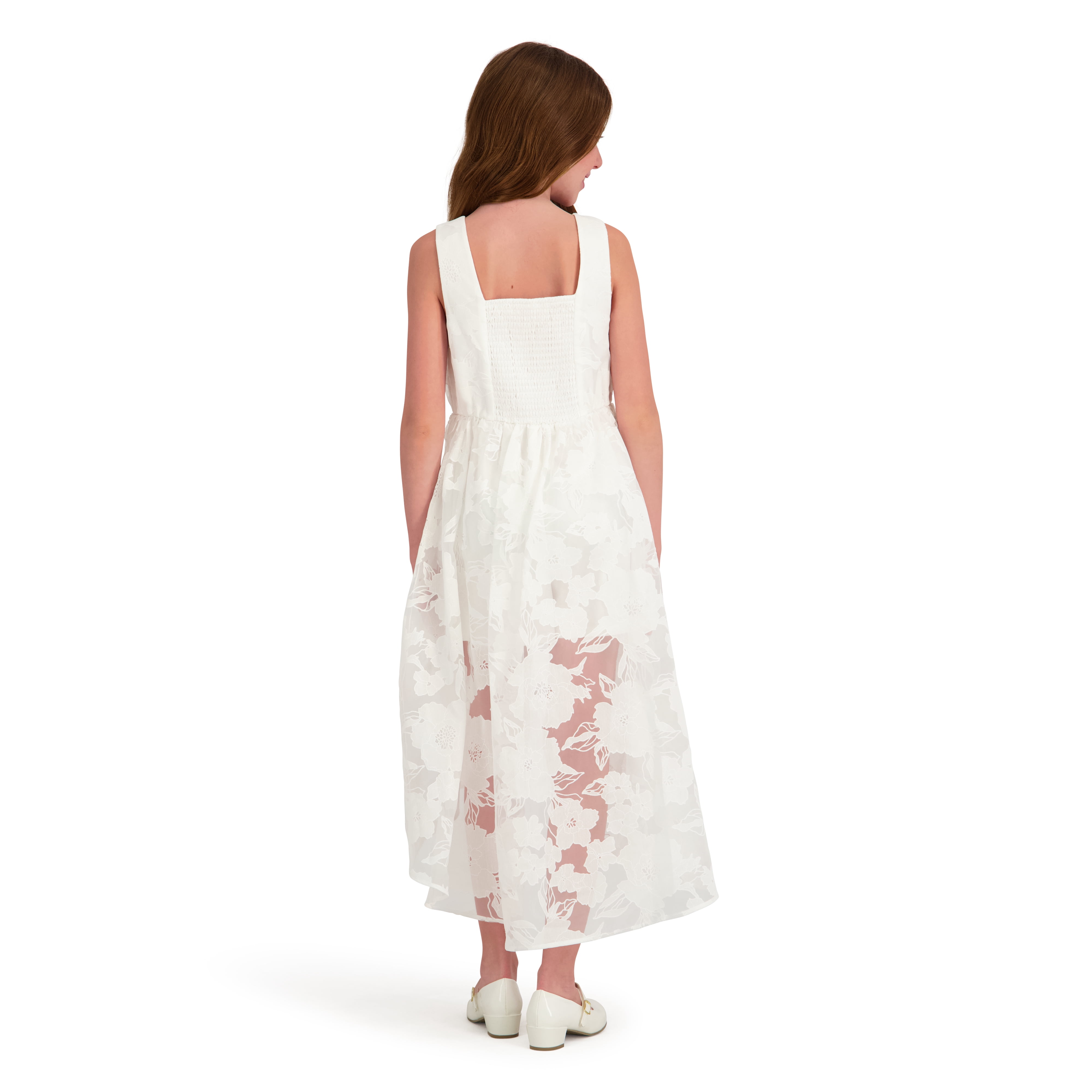 Kensie Girl Sleeveless Floral Organza Walk Through Dress, Sizes 4-16