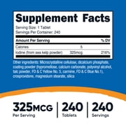 Nutricost Iodine (Natural Iodine from Sea Kelp) 325mcg, 240 Tablets, Supplement