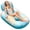 Blue, variant on Inflatable Pool Lounger with Backrest, 61"x44" Pool Float for Sunbathing with Cup Holder, Sun Tanning Float Chair, PVC Floating Tanning Chair for Swimming Pool,300lbs Weght Capacity, Green