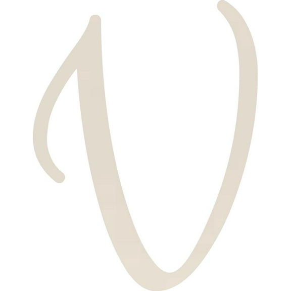 Decorative Acrylic Letter, Custom Blank V Script, 10'' Tall White Alphabet