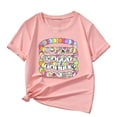 thumbnail image 3 of Blusas y camisas de manga corta con cuello redondo, camiseta holgada informal estampada para niños, top de manga corta con cuello redondo de tamaño mediano para niños, top de poliéster para niños, 3 of 3